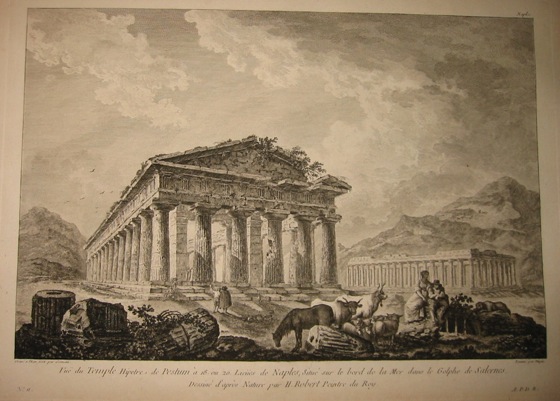 Germain Louis Vue du Temple Hipetre de Pestum... 1783 Parigi 